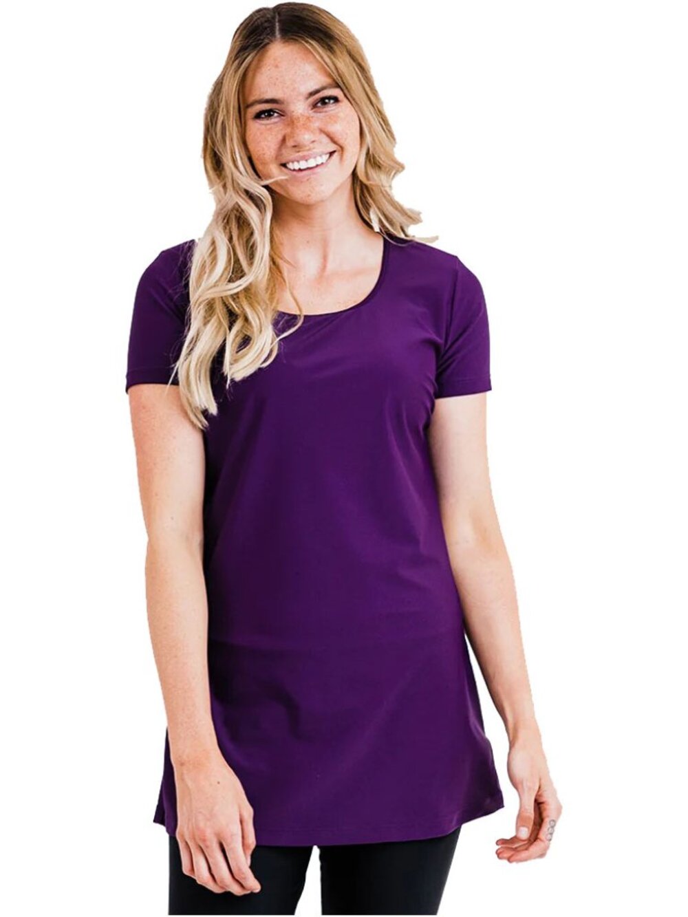 Calypsa Anna Swim Tunic XL NWT Eggplant Purple UPF 50+ Modest Swim Top
